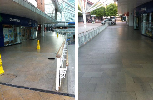 Shopping centre anti slip flooring